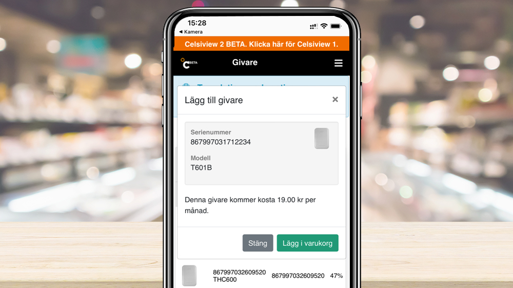 Lägg givare i varukorg
